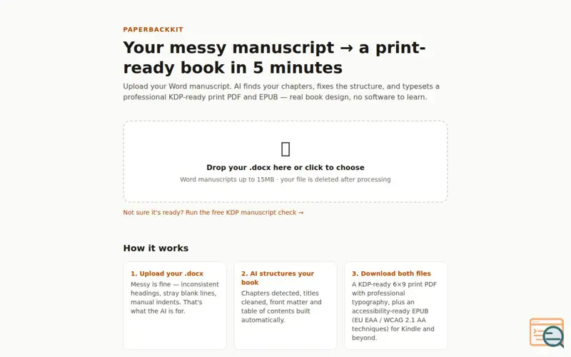 Screenshot of PaperbackKit