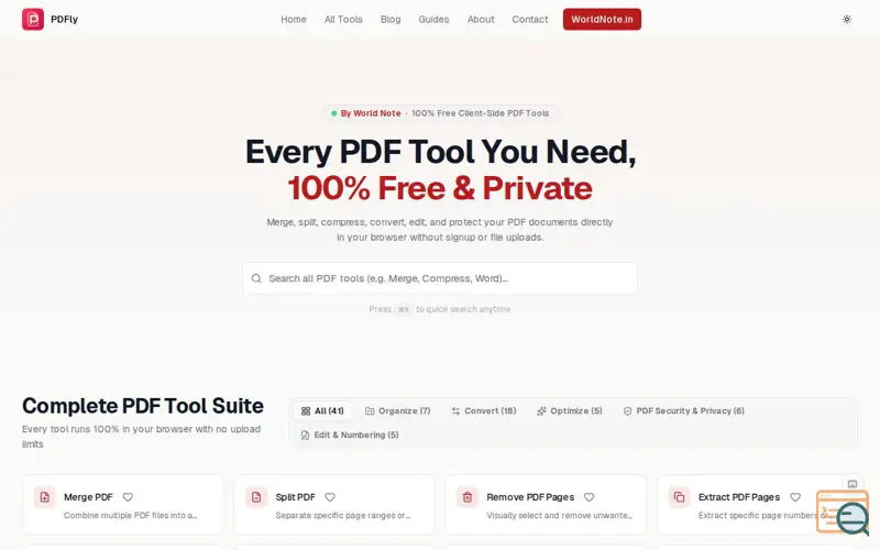 Screenshot of PDFly