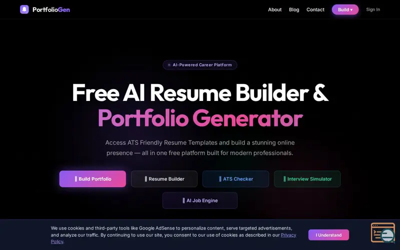 Screenshot of PortfolioGenerator