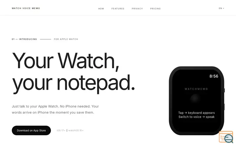 Screenshot of Watch Voice Memo
