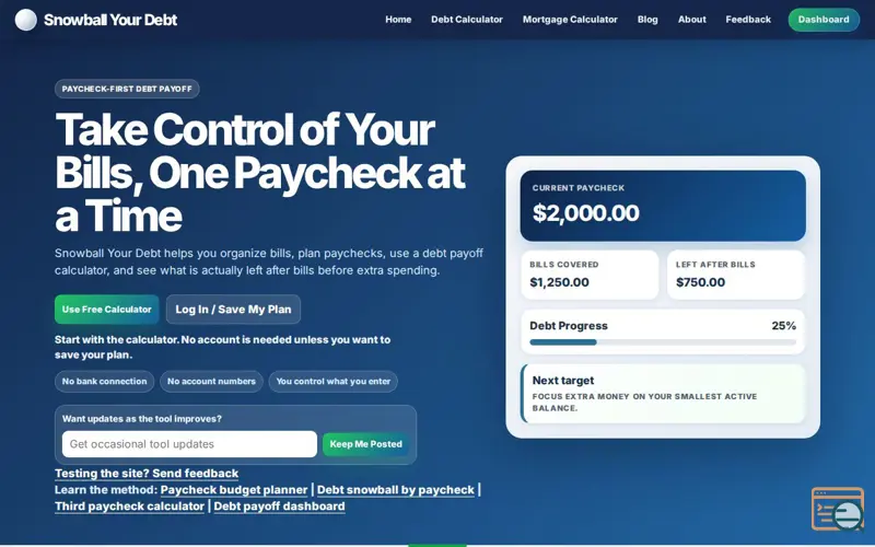 Screenshot of Snowball Your Debt