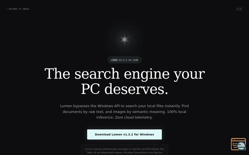 Screenshot of Lumen by HX