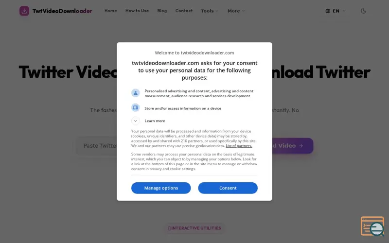 Screenshot of Twitter Video Downloader