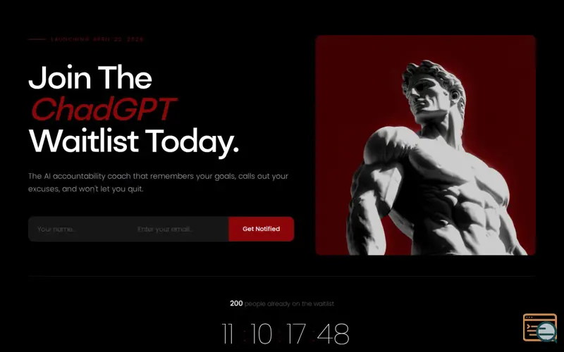 Screenshot of CHADgpt by A2B