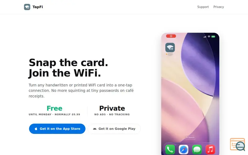 Screenshot of TapFi