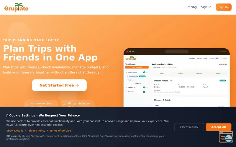 Screenshot of Gruplato
