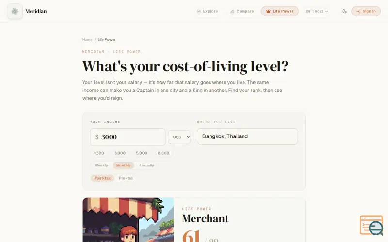 Screenshot of Life Power by Meridian