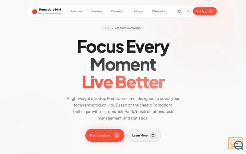Screenshot of Pomodoro Mini