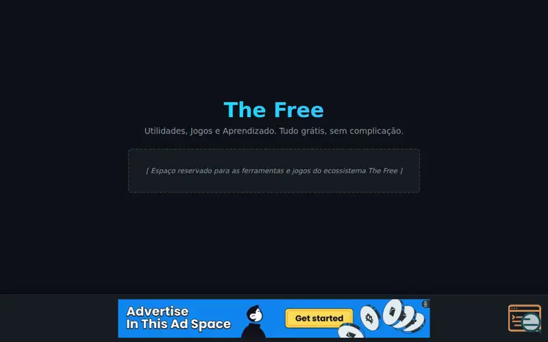 Screenshot of The Free Hub, a launch using A-Ads