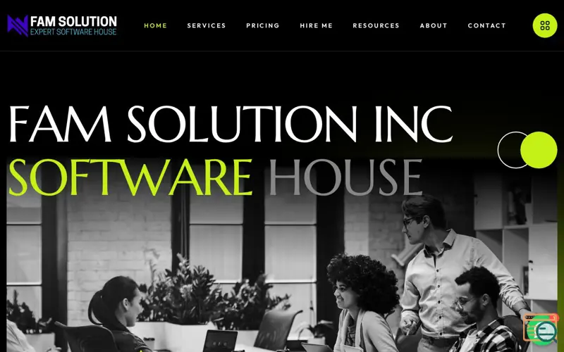 Screenshot of Fam Solution, a launch using Joomla