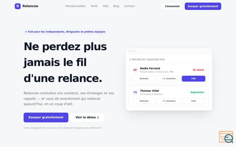Screenshot of Relanceo