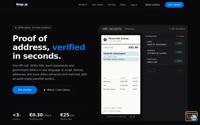 Screenshot of trusqo