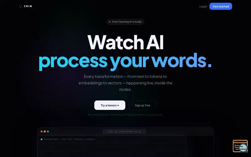 Screenshot of Crin AI
