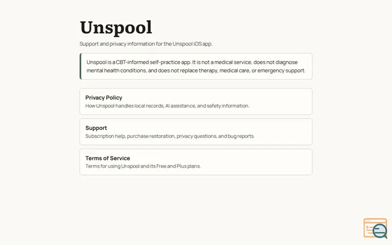 Screenshot of Unspool