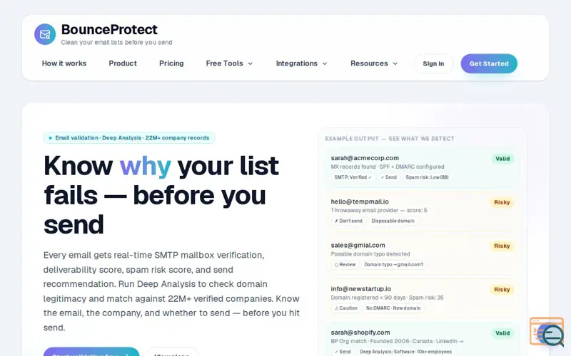 Screenshot of BounceProtect