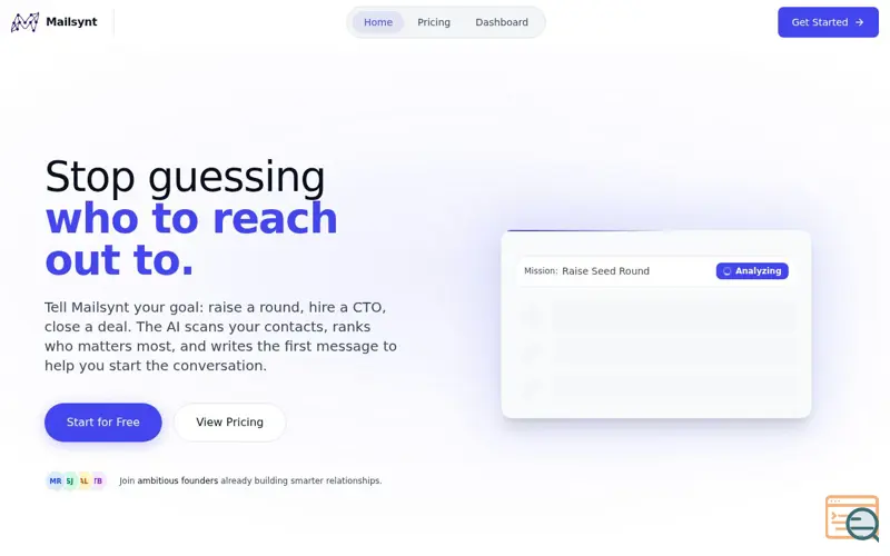 Screenshot of Mailsynt