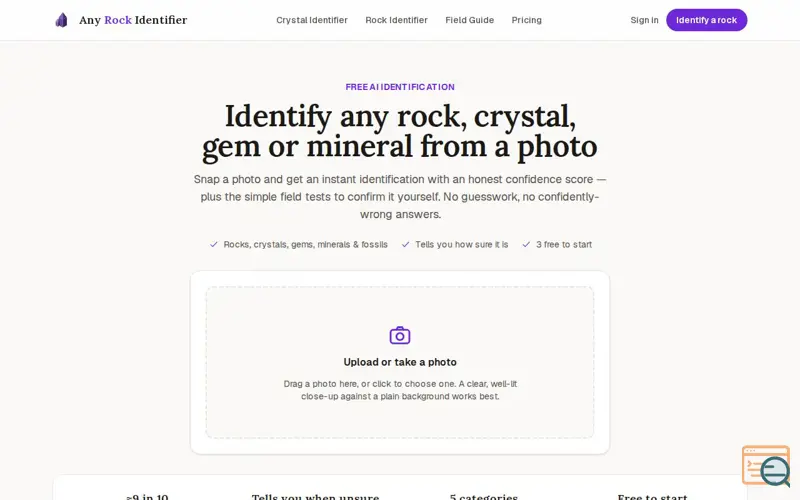 Screenshot of Any Rock Identifier