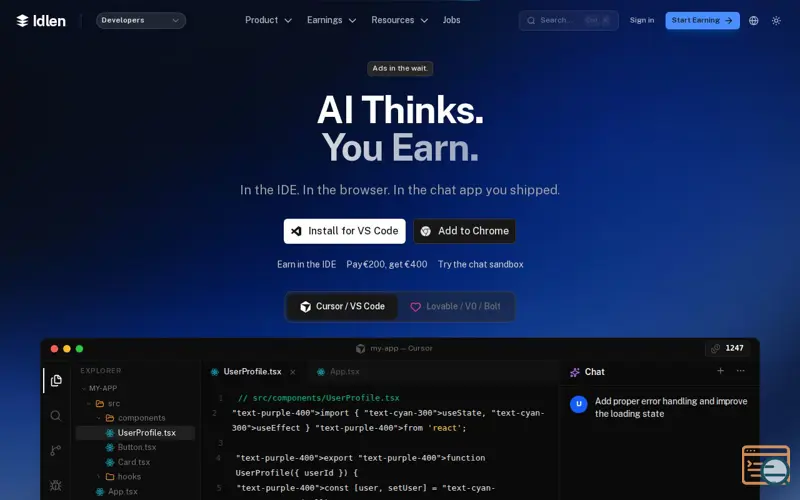 Screenshot of Idlen, a launch using Hunt0