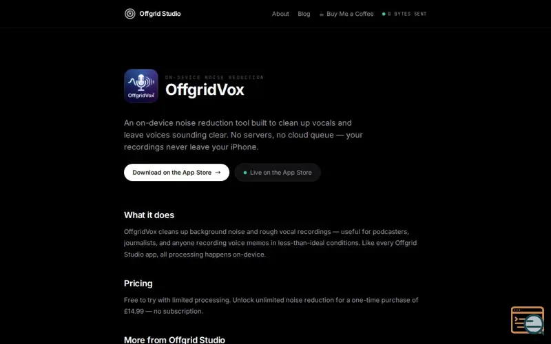 Screenshot of OffgridVox