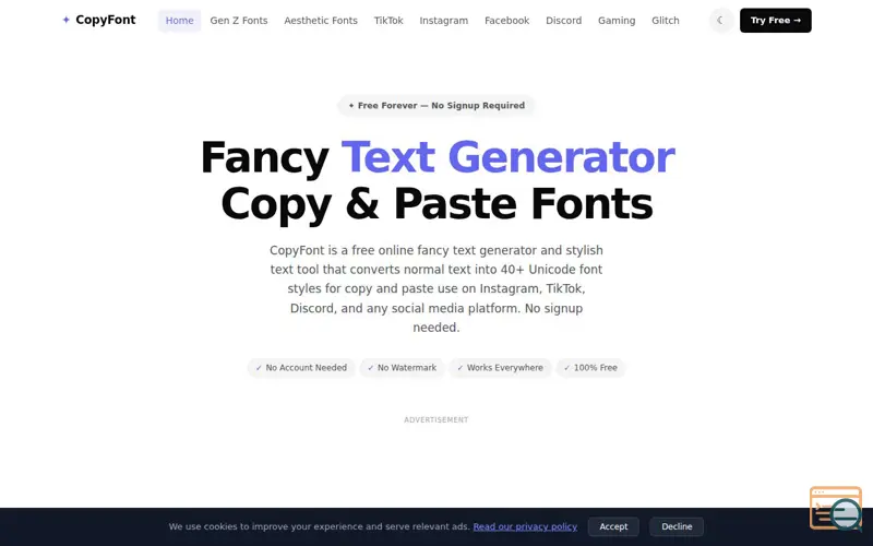 Screenshot of CopyFont