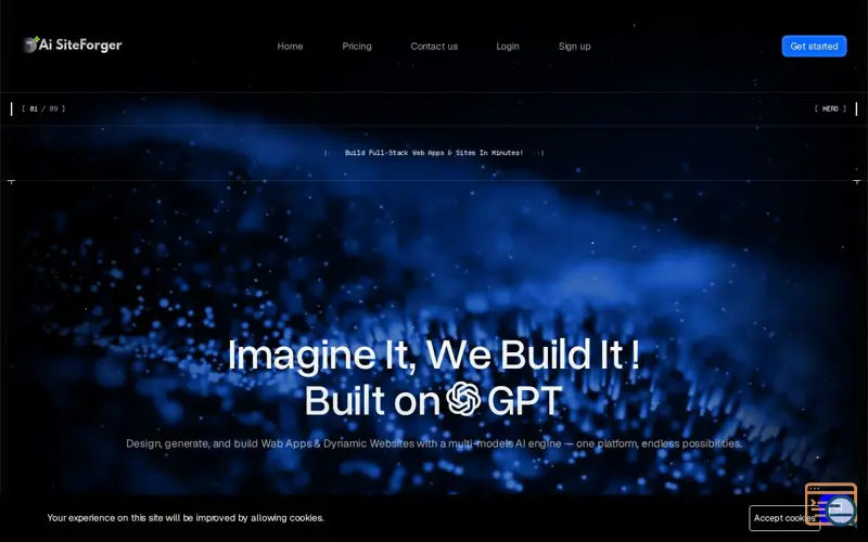 Screenshot of Ai Web Apps & Sites Creator, a launch using Contabo