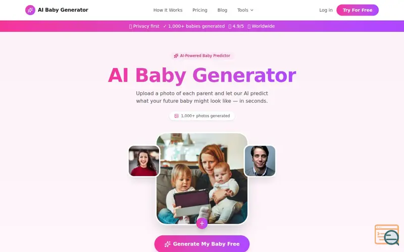 Screenshot of AI Baby Generator