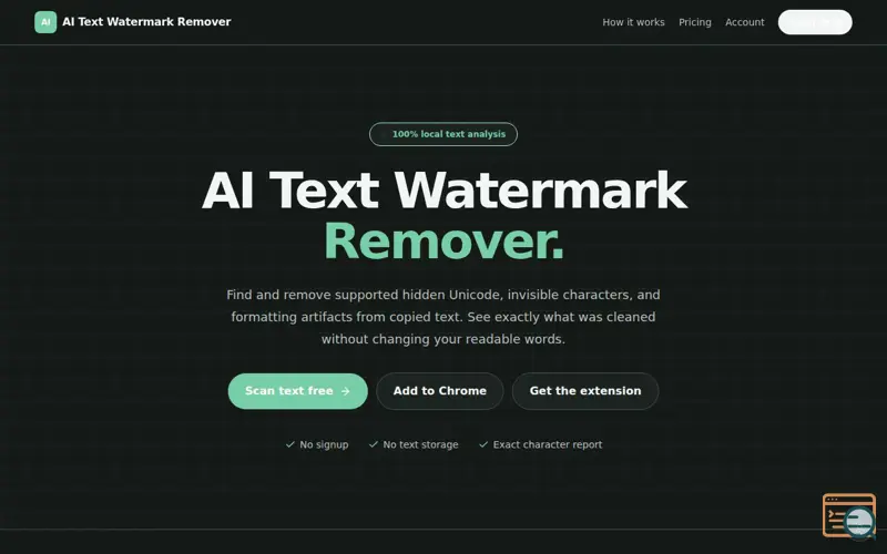 Screenshot of AI Text Watermark Checker