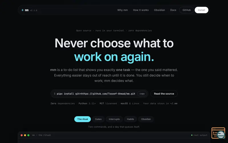 Screenshot of mm