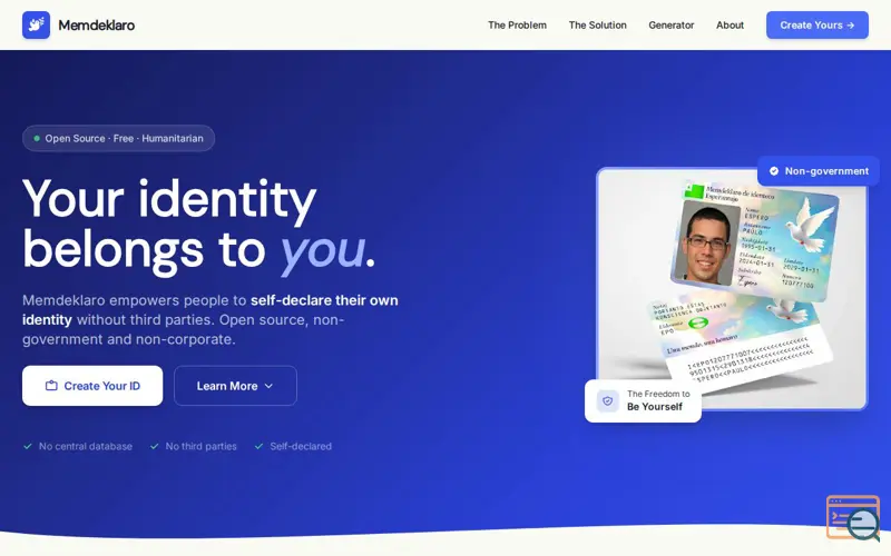 Screenshot of Memdeklaro, a launch using NoComment