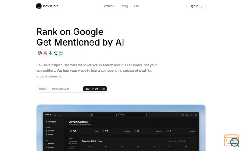 Screenshot of BeVisible.app