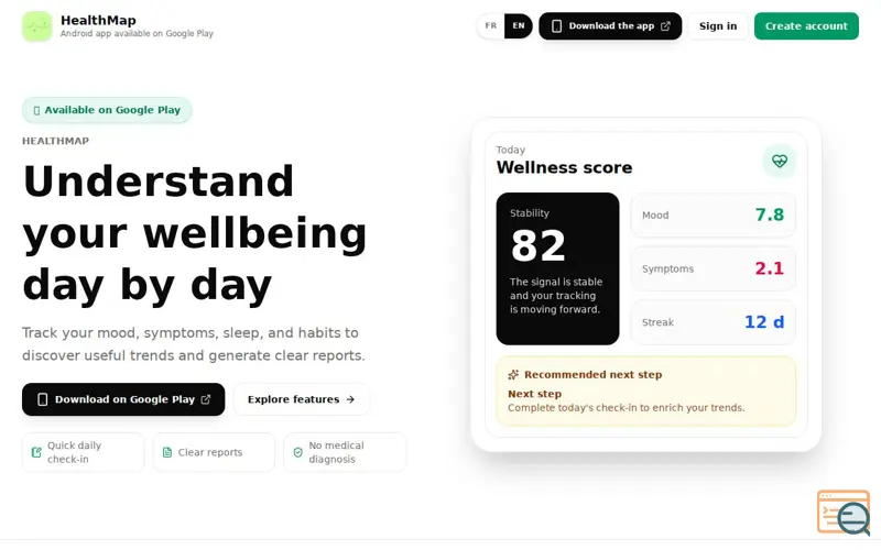 Screenshot of HealthMap