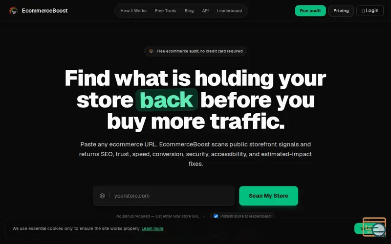 Screenshot of EcommerceBoost