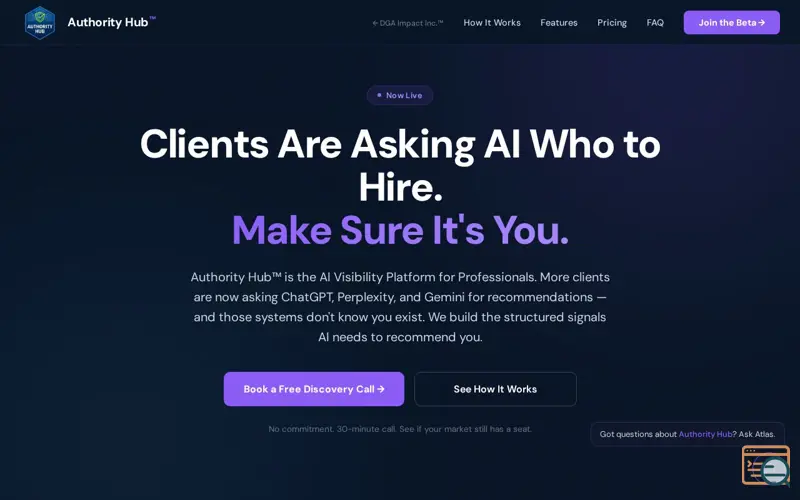 Screenshot of Authority Hub