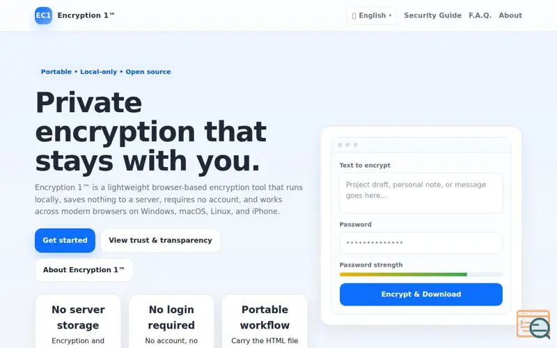 Screenshot of Encryption 1™
