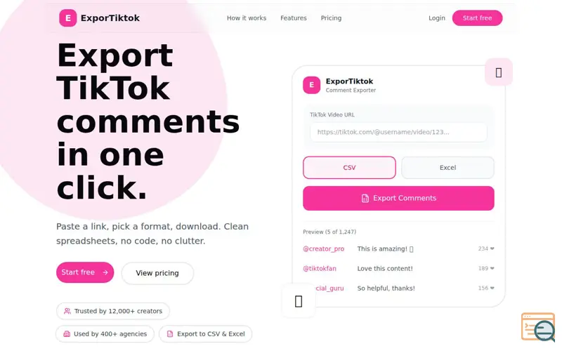 Screenshot of ExporTiktok