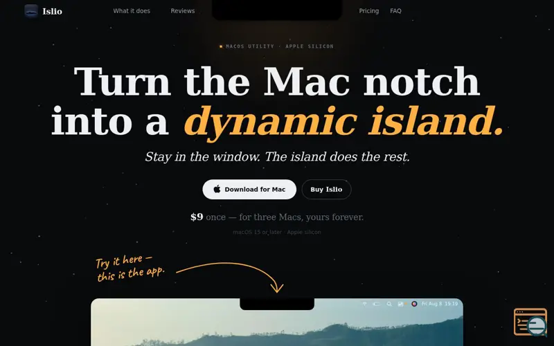 Screenshot of Islio — Your notch, alive