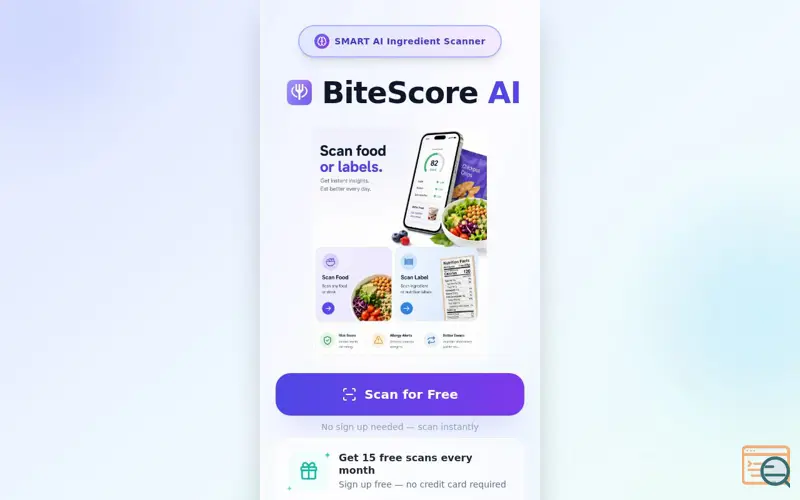 Screenshot of BiteScore AI