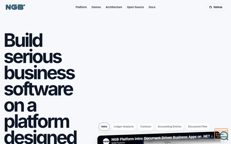 Screenshot of NGB Platform
