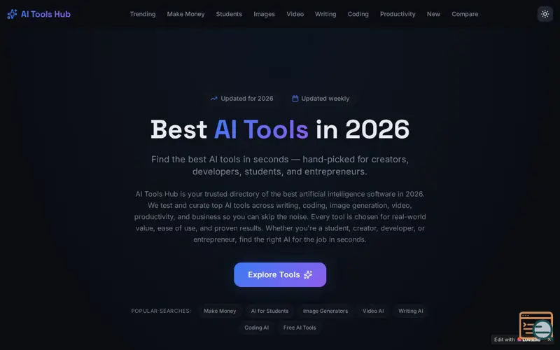 Screenshot of OnlyAITools
