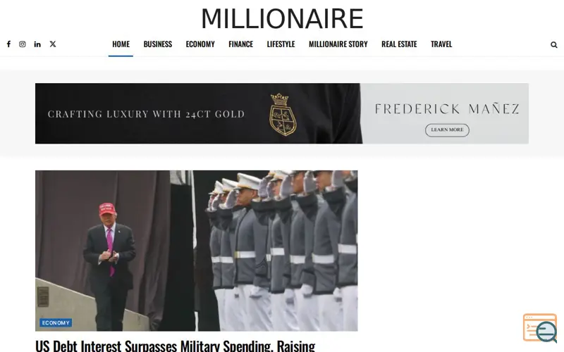 Screenshot of Millionaire News
