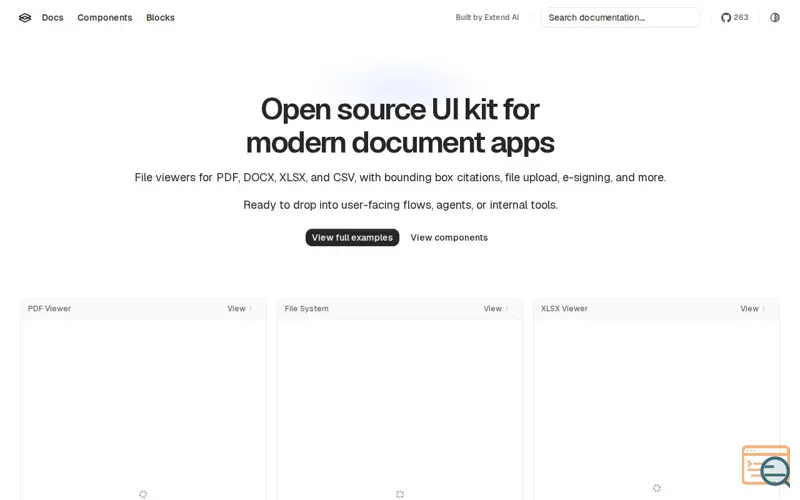 Screenshot of Extend UI