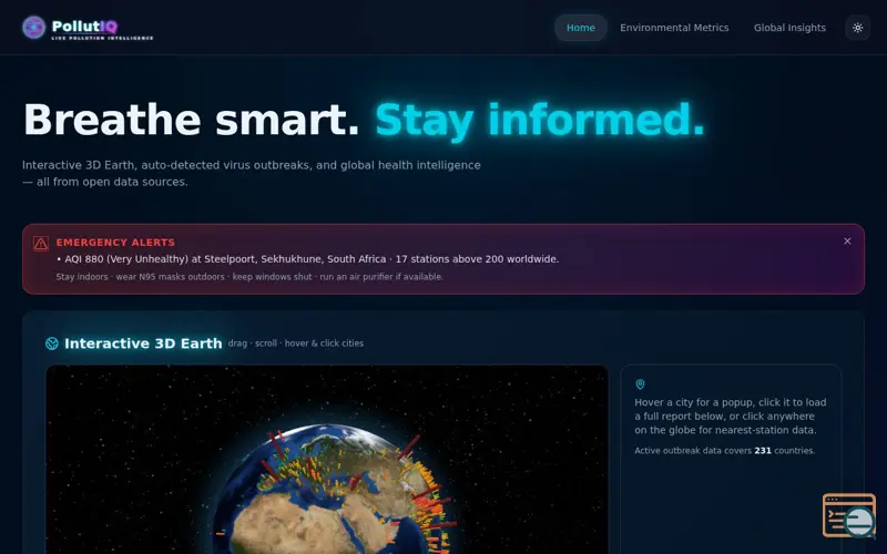 Screenshot of PollutIQ