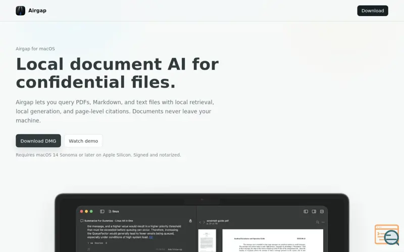 Screenshot of Airgap
