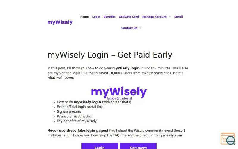 Screenshot of myWisely