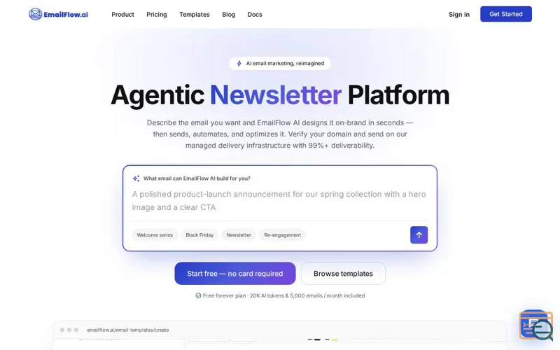 Screenshot of EmailFlow.AI