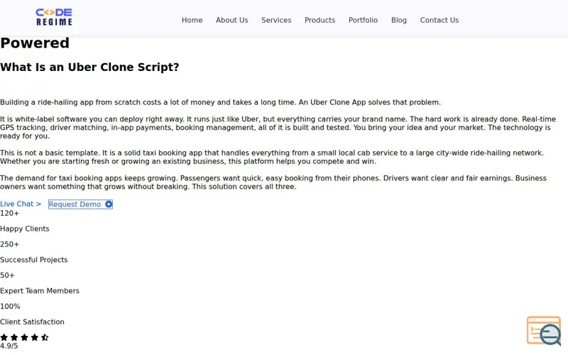 Screenshot of Uber Clone - CabRegime