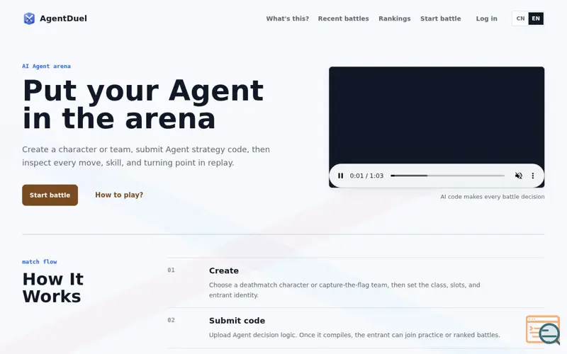Screenshot of AgentDuel