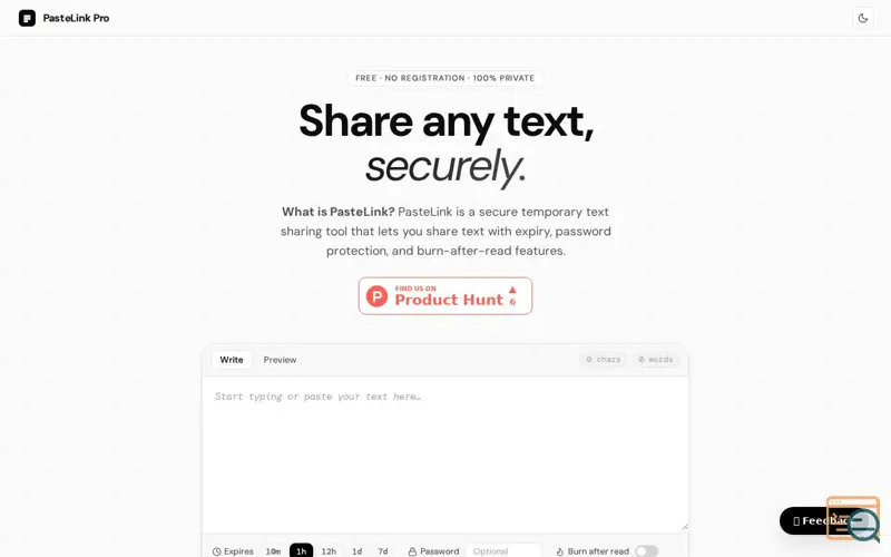 Screenshot of PasteLink Pro