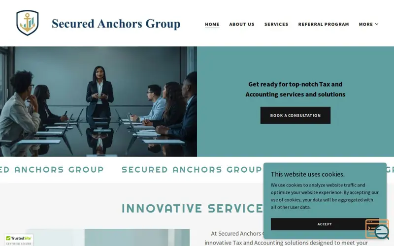 Screenshot of Secured Anchors Group