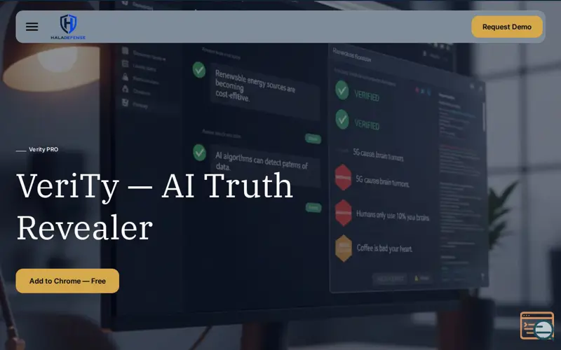 Screenshot of Verity — AI Truth Revealer